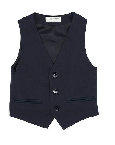 PAOLO PECORA Waistcoat Midnight blue 65% Viscose, 30% Polyamide, 5% Elastane