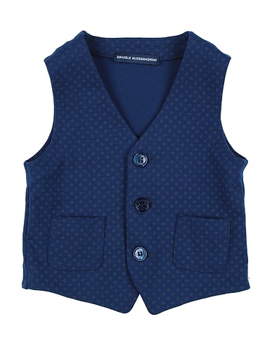 DANIELE ALESSANDRINI Waistcoat Midnight blue 65% Viscose, 30% Polyamide, 5% Elastane