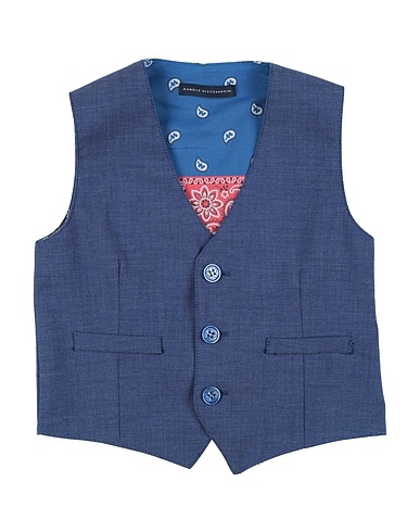 DANIELE ALESSANDRINI Waistcoat Blue 79% Polyester, 19% Viscose, 2% Elastane