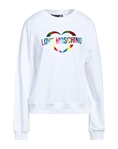 LOVE MOSCHINO Sweatshirt White 95% Cotton, 5% Elastane