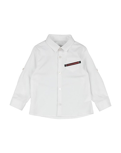 DANIELE ALESSANDRINI Patterned shirt White 97% Cotton, 3% Elastane