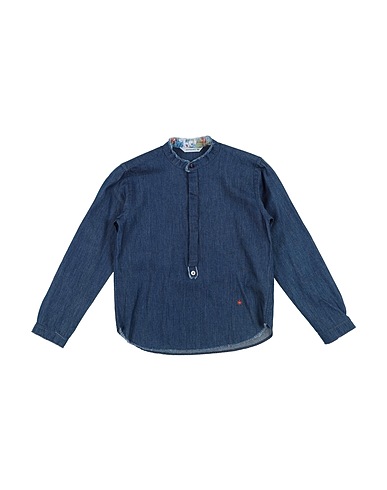 MANUEL RITZ Camicia di jeans Blu 100% Cotone
