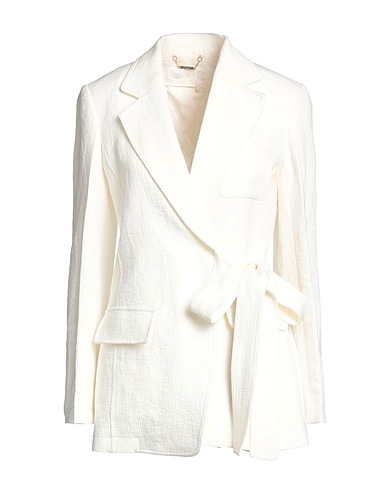 CHLOÉ Americana Blanco 100% Lino, Cuerno de búfalo