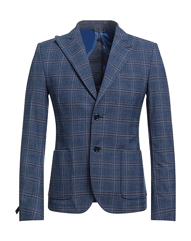 GREY DANIELE ALESSANDRINI Blazer Blue 63% Polyester, 35% Viscose, 2% Elastane