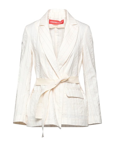 VIRGINIA BIZZI Blazer White 65% Cotton, 30% Polyester, 5% Other Fibres