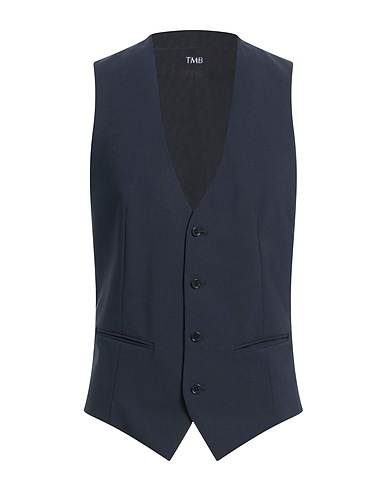 TOMBOLINI Waistcoat Midnight blue 98% Virgin Wool, 2% Elastane