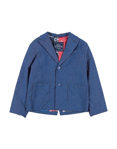 DANIELE ALESSANDRINI Blazer Slate blue 79% Polyester, 19% Viscose, 2% Elastane