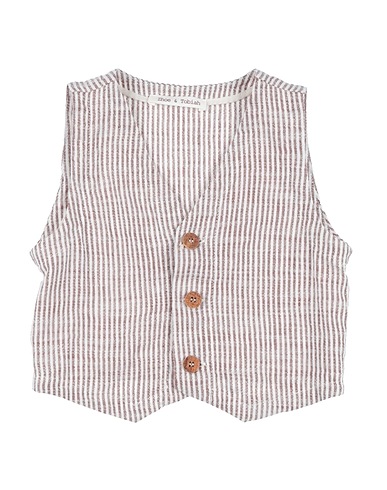 ZHOE & TOBIAH Suit vest Brown 61% Linen, 39% Cotton