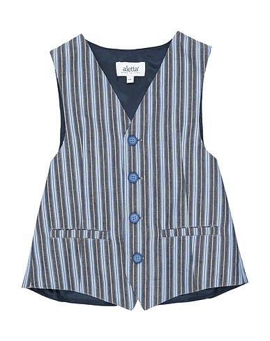 ALETTA Waistcoat Black 73% Cotton, 27% Linen