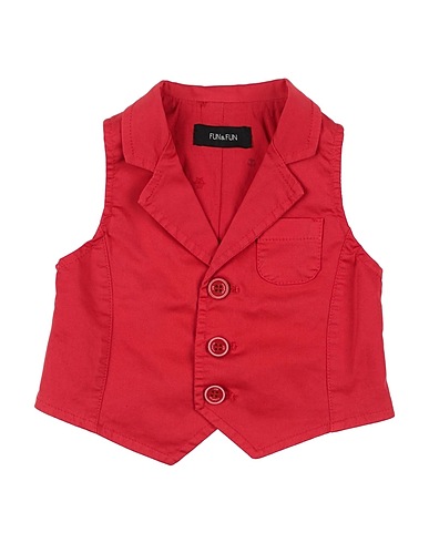 FUN & FUN Waistcoat Red 95% Cotton, 5% Elastane