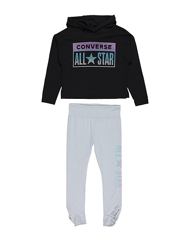 CONVERSE Outfits HOODED L/S TOP & TWIST LEGGING SET
 Black 60% Cotton, 40% Polyester