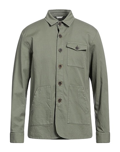 MANUEL RITZ 無地シャツ ミリタリーグリーン コットン 75% / リネン 23% / ポリウレタン 2%