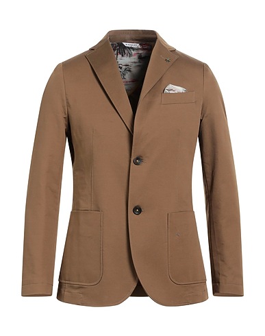 MANUEL RITZ Blazer Light brown 99% Cotton, 1% Elastane