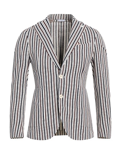 MANUEL RITZ Blazer Dark brown 98% Cotton, 2% Elastane