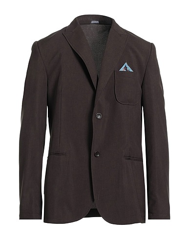 DANIELE ALESSANDRINI HOMME Blazer Dark brown 100% Polyester