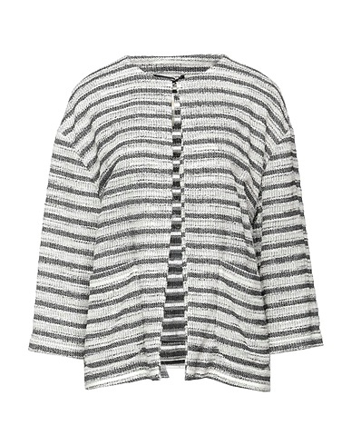 SEES INFINITELY WOMAN Blazer Black 55% Cotton, 30% Polyamide, 7% Polyester, 6% Acrylic, 2% Other Fibres