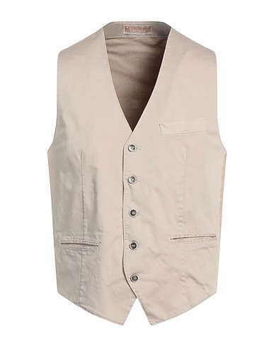 BERNESE Milano Waistcoat Beige 97% Cotton, 3% Elastane