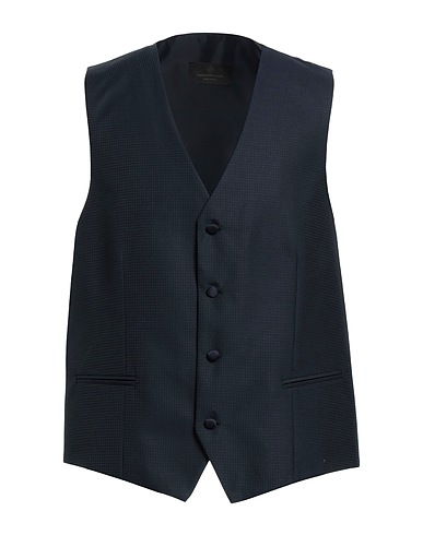ALESSANDRO GILLES Waistcoat Midnight blue 70% Polyester, 30% Wool