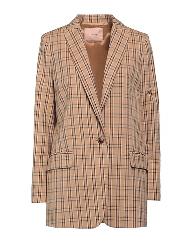 TWINSET Blazer Light brown 62% Cotton, 19% Polyester, 19% Viscose