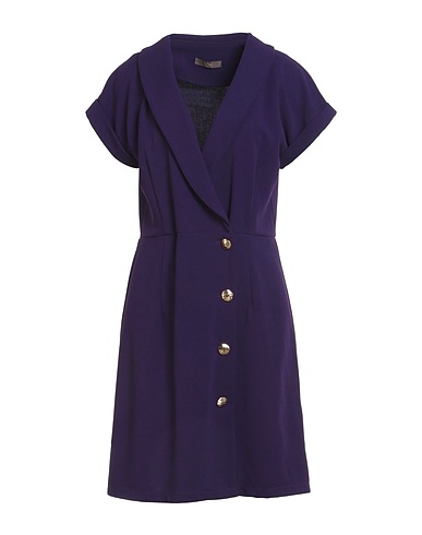 FLY GIRL Midi dress Dark purple 95% Polyester, 5% Elastane