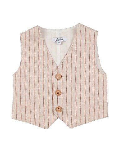 ALETTA Suit vest Beige 50% Cotton, 50% Linen