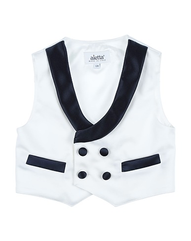 ALETTA Waistcoat White 97% Cotton, 3% Elastane