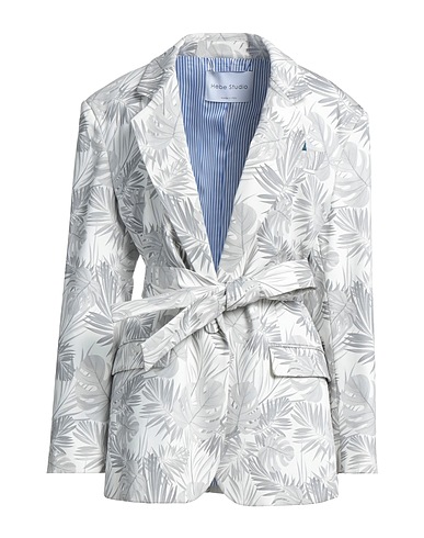 HEBE STUDIO Blazer Light grey 97% Cotton, 3% Elastane