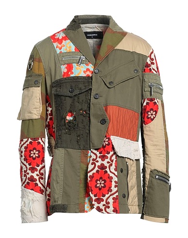 DSQUARED2 Blazer Military green 100% Cotton, Polyester, Metallic fiber