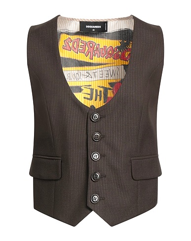 DSQUARED2 Waistcoat Dark brown 100% Virgin Wool