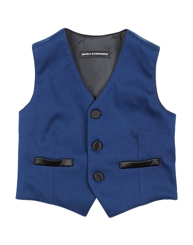 DANIELE ALESSANDRINI Waistcoat Blue 97% Cotton, 3% Elastane
