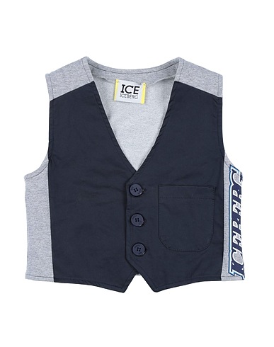 ICE ICEBERG Suit vest Blue 97% Cotton, 3% Elastane