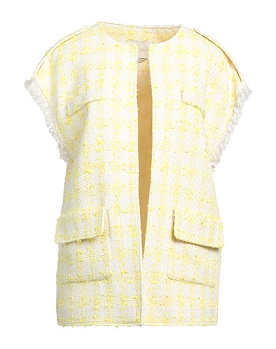 ANNA MOLINARI Jacket Pastel yellow 47% Cotton, 41% Acrylic, 8% Polyester, 2% Other Fibres, 2% Rayon