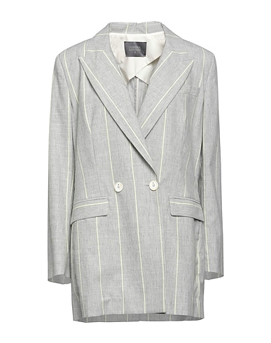 LORENA ANTONIAZZI Blazer Light grey 49% Virgin Wool, 40% Cotton, 10% Linen, 1% Elastane