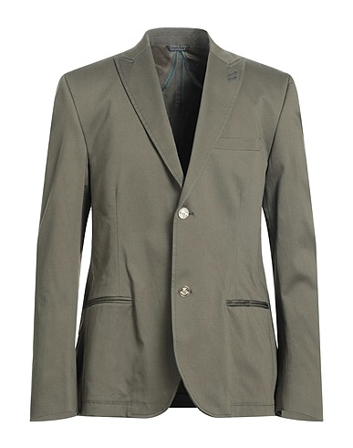 GREY DANIELE ALESSANDRINI Blazer Verde militare 97% Cotone, 3% Elastan