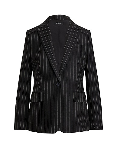 LAUREN RALPH LAUREN Blazer PINSTRIPE LINEN-BLEND TWILL BLAZER
 Black 60% Linen, 40% Viscose