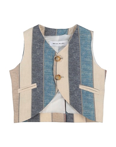 BRIAN RUSH Suit vest Sand 70% Linen, 30% Cotton