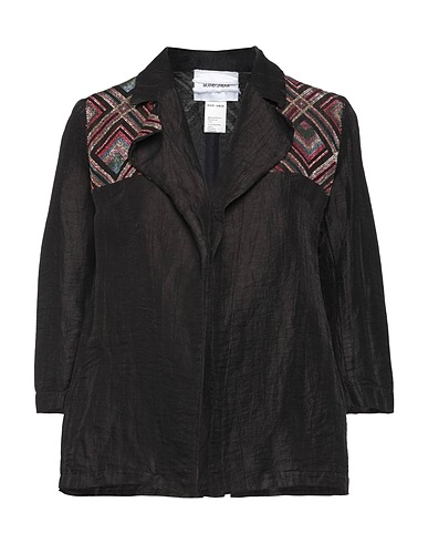 BRAND UNIQUE Jacket Black 88% Linen, 12% Polyamide
