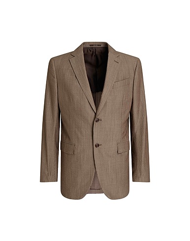 ZEGNA Blazer Khaki 93% Wool, 7% Silk