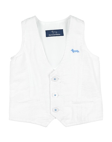 HARMONT&BLAINE Suit vest White 100% Cotton, Polyester
