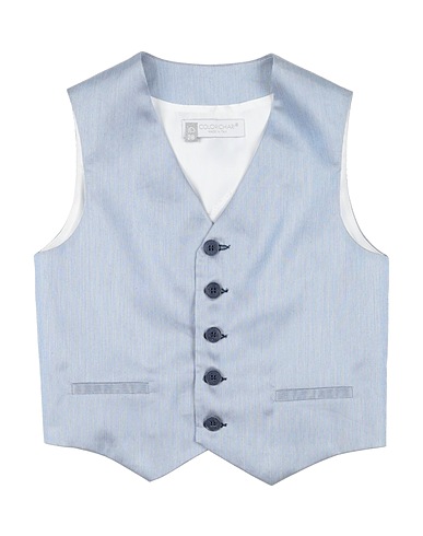 COLORICHIARI Suit vest Sky blue 97% Cotton, 3% Elastane