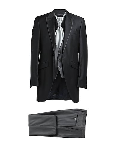 CARLO PIGNATELLI Suits Black 60% Virgin Wool, 40% Viscose