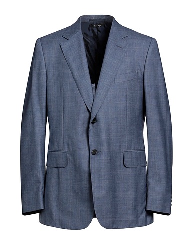 DUNHILL Blazer Slate blue 85% Wool, 15% Mulberry silk