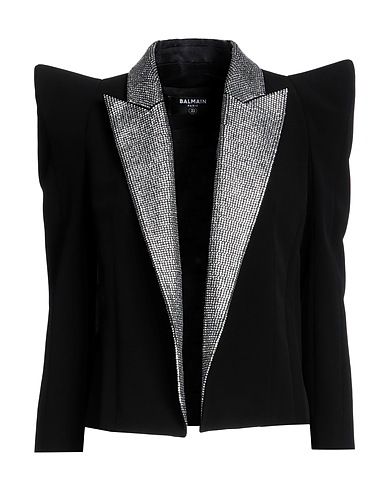 BALMAIN Blazer Black 100% Viscose, Glass