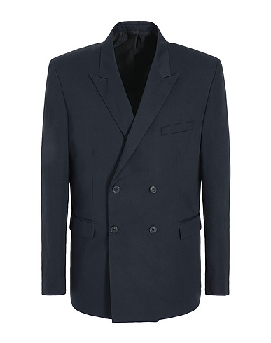 8 by YOOX Blazer RELAXED-FIT DOUBLE-BRESTED BLAZER
 Midnight blue 60% Polyester, 40% Cotton