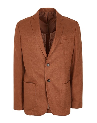 8 by YOOX Blazer LINEN SINGLE  BREAST BLAZER
 Brown 100% Linen