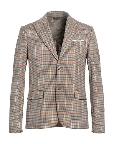 GREY DANIELE ALESSANDRINI Blazer Beige 63% Polyester, 33% Viscose, 4% Elastane