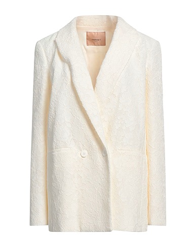 TWINSET Blazer Ivory 42% Polyamide, 36% Cotton, 22% Viscose, Polyester