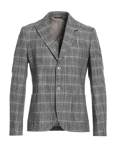 DANIELE ALESSANDRINI Blazer Grey 68% Cotton, 24% Linen, 8% Polyester