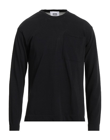 ALPHA STUDIO Pullover Nero 57% Cotone, 43% Poliammide