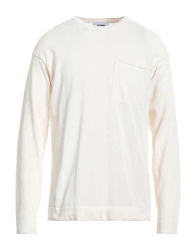 ALPHA STUDIO Pullover Off white 57% Baumwolle, 43% Polyamid